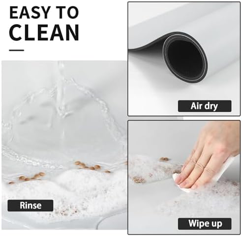 HotLive Dog Food Mat - Absorbent Cat Mat for Food and Water, No Stains Pet Feeding Bowl Mat, Easy to Clean Pet Placemats, Quick Dry Dog Water Dispenser Mat for Messy Drinkers | Light Grey 18"x 28" - Image 3