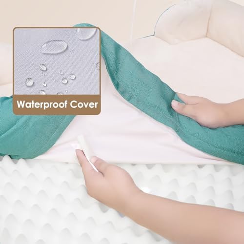 EHEYCIGA Orthopedic Dog Bed for Large Dogs, Waterproof Memory Foam, Turquoise Blue, 35"L x 22"W x 6.5"Th - Image 3
