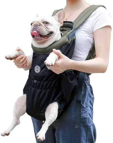 Dog Backpack Carrier Small Dog Backpack, Pet Dog Front Backpack Legs Out Dog Chest Carrier for Small Dogs, Cat Backpack Carrier Dogs Travel Back Pack Hands-Free Hiking Bike Motorcycle (Size:11–19 lbs) by Coppthinktu