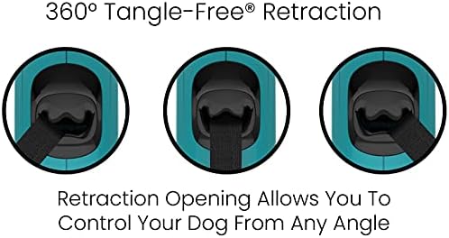 TUG Monochrome 360° Tangle-Free Retractable Dog Leash | 16 ft Strong Nylon Tape (Small, Aqua) - Image 3