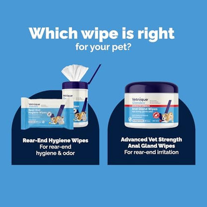Vetnique Glandex Rear End Wipes for Dogs & Cats, Anal Gland Hygiene & Deodorizing Dog Wipes for Paws and Butt, Boot The Scoot with DeoPlex Enzyme, Aloe & Vitamin E (100ct) (Pack of 3) - Image 4