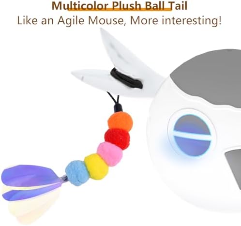 ORSDA 3 PCS Replacement Refills, Cat Toys Feather Tail, Bubble Fuzzy Ball, Pom Pom Balls for Electric Kitten Toys, only Suitable T93&T96 Cat Ball Toy - Image 5