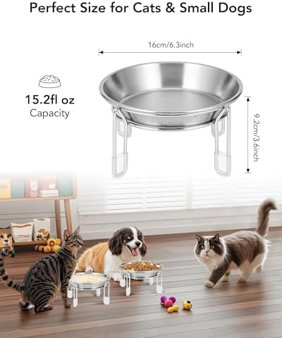 Elevated cat Bowl 4PC, 6.3" Wide Raised Cat Bowl - Image 4