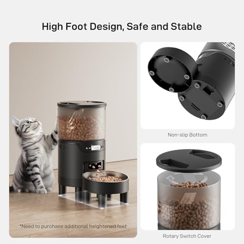 IMIPAW PET Automatic Cat Feeder: 3L Auto Food Dispenser with Timed Feeding| 6 Meal Programmable& 1-20 Portion Precise Control- Easy to Clean for Cat Indoor| Desiccant Keep Food Fresh with Staiess Bowl - Image 7