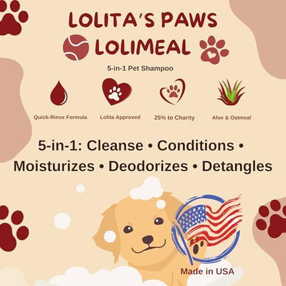 Lolimeal All-in-One Dog Shampoo – Gentle Oatmeal & Aloe Formula for Sensitive Skin, Moisturizing & Deodorizing, Made in USA, 16 oz - Image 5