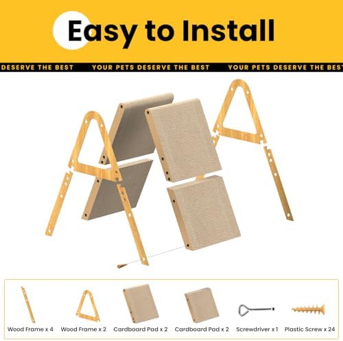 Conlun Vertical Cat Scratcher | A-Frame Scratching Pad | Medium - Image 5