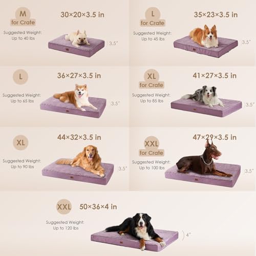 EHEYCIGA Orthopedic Dog Bed Large with Removable Washable Cover, 36x27 - Image 2