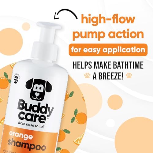 Orange Dog Shampoo by Buddycare | Deep Cleansing Shampoo for Dogs | Orange Scented | with Aloe Vera and Pro Vitamin B5 (16.9oz) - Image 6