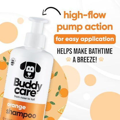 Orange Dog Shampoo by Buddycare | Deep Cleansing Shampoo for Dogs | Orange Scented | with Aloe Vera and Pro Vitamin B5 (16.9oz) - Image 6
