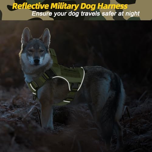 WINGOIN Green Tactical Dog Harness for Extra Large Dogs,No Pull Dog Harness - Image 5