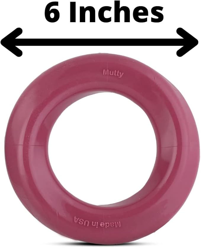 Mutty Dog Chew Ring - Made in USA Dog Toys for Chewers - One Meal Donated to Shelters per Toy - Durable Rubber Dog Toy - Non-Toxic 100% Food Grade Materials