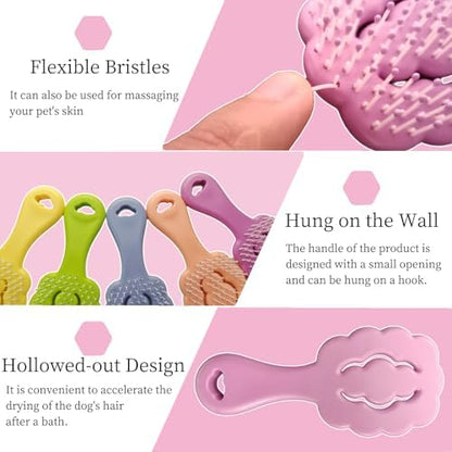 Cloud-Shaped Soft Bristle Small Dog Brush, Puppy Essentials (Purple) - Image 3