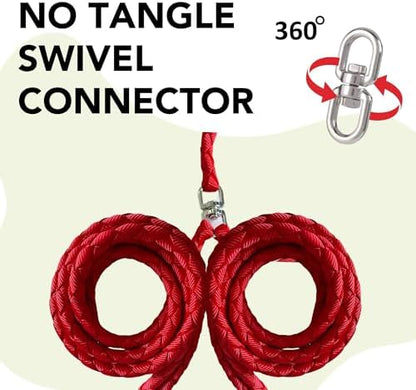 Caldwell's Pet Supply Co. Dual Dog Leash, Double Dog Leash for Two Dogs, Tangle Free, Heavy Duty Double Ended Tandem Leashes with Padded Handle, Tangle-Free Swivel, for Small, Medium or Large Dogs - Image 3