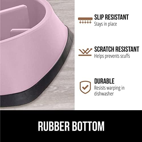 GORILLA GRIP® Patented Slow Feeder Dog and Cat Bowl, BPA Free, 1 Cup Pink - Image 4