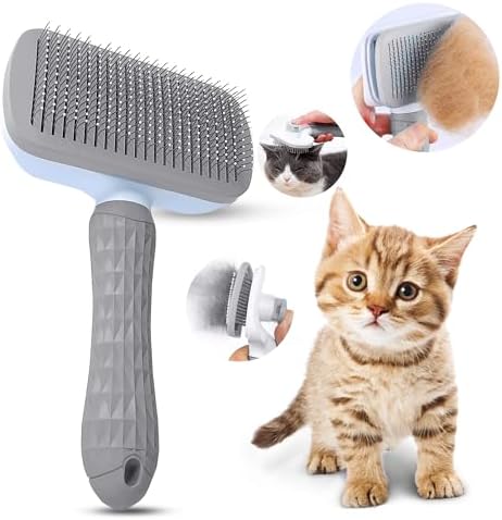 Ultimate Pet Brush - Self-Cleaning Cat & Dog Grooming Tool | Deshedding Brush for Long & Short Hair | Reduces Shedding, Hairballs & Loose Fur | One-Click Hair Removal Comb. - Image 4