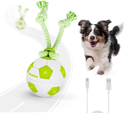 ALL FOR PAWS Interactive Dog Toys, Smart Dog Ball with Durable Rope, Automatic Moving and Rolling Ball Toys for Small Medium Large Dogs, Motion-Activated and USB Rechargeable by Home