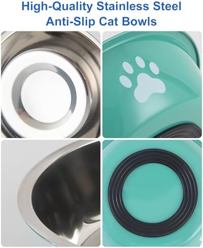 Stainless Steel Cat Bowl Whisker Friendly, Non-Slip, 6-Pack, 16 oz - Image 5