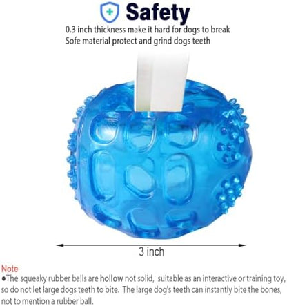 ACEONE Dog Squeaky Ball, Pet Squeak Chew Bouncy Rubber Toy Balls for Small Medium Dogs Indestructible Exercise Training Playing (3 Balls) - Image 3