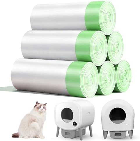 120 Count 26" x 11.8" Pre-separated Cat Litter Bags - Compatible with Fsitego & Fumoi Self Cleaning Litter Box, Extra Thick Heavy Duty Cat Litter Box Liners, 3-4 Gallons of Capacity by ALSAILISUO