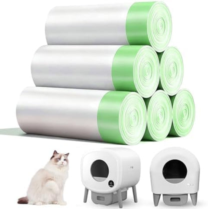 120 Count 26" x 11.8" Pre-separated Cat Litter Bags - Compatible with Fsitego & Fumoi Self Cleaning Litter Box, Extra Thick Heavy Duty Cat Litter Box Liners, 3-4 Gallons of Capacity by ALSAILISUO