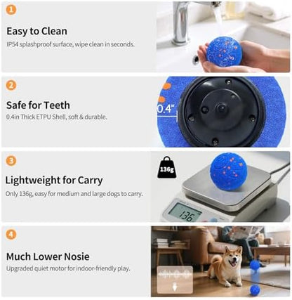 SCHITEC Interactive Dog Toy Ball, Automatic Moving & Bouncing Ball (Blue) - Image 5