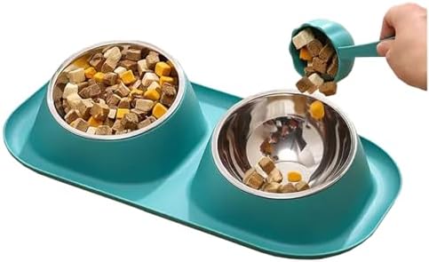 Raised Cat Bowl, No Spill Stainless Steel Elevated Food Bowls Grey - Image 5