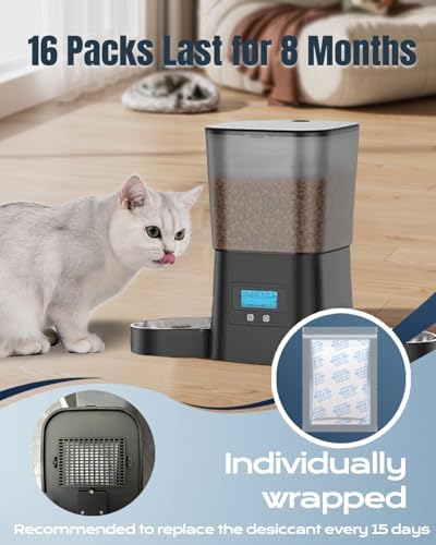 16pcs Pet Food Desiccant Bag Compatible with Honeyguaridan Automatic Cat Feeder, Desiccant Packs Replacement with Color Indicating for Automatic Pet Feeder, Keep Cat Dog Food Dry and Fresh - Image 7