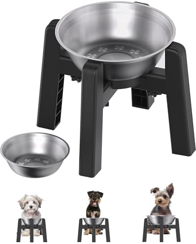 CZPET Elevated Dog Bowl, Raised Dog Bowl Stand with Stainless Steel Bowl by CZPET