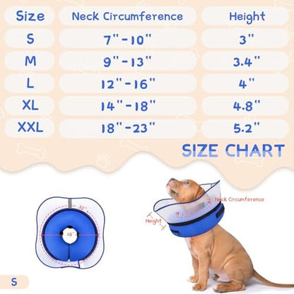 Supet Raised Inflatable Dog Cone Collar to Stop Licking, Soft Dog Cone Alternative After Surgery, Pet Neck Donut Collar for Small Medium Large Dogs - Image 6