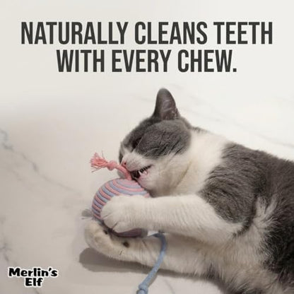 Merlin's Elf Cat Toy Balls for Indoor Cats and Kittens, Natural Sisal, Wool Felt, Rattan and Cotton Balls for Chasing and Interactive Play, 4 Pack - Image 4