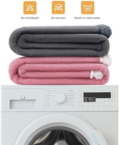 Luciphia Waterproof Bed Blanket Washable, Soft Sherpa Fleece Puppy Reversible Throw Blankets for Medium Large Dog Cat, Furniture Cover Protector Couch from Liquid Pee and Pet Fur, Light Grey,85" x 57" - Image 6