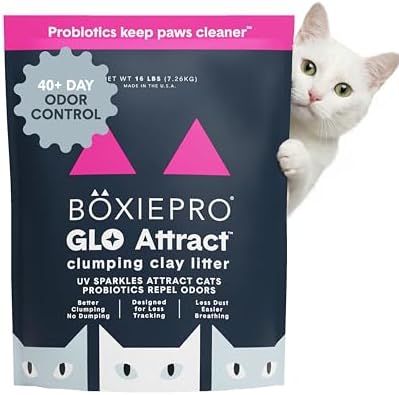 Boxie Glo Attract Clumping Cat Litter 40+ Day Odor Control Dust Free 16 lb by Boxiecat