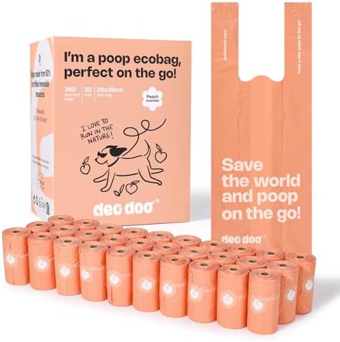 Deo Doo Dog Poop Bags with Handles, 360 Bags, 30 Refill Rolls by DeoDoo