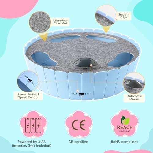 Pawaboo Interactive Cat Toy with Running Mouse, Automatic Track Kitten Toy - Image 5