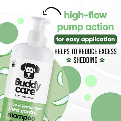 Shed Control Dog Shampoo by Buddycare | Aloe & Lemongrass Scented | with Aloe Vera and Pro Vitamin B5 (33.8oz) - Image 6