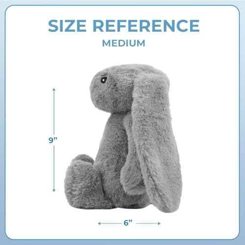 Best Pet Supplies Bunny Buddy Squeaky Plush Dog Toy - Gray - Image 4