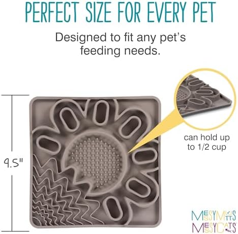 Messy Mutts Framed Multi-Surface Lick Mat, 9.5 Inch, Dogs Cats, Grey - Image 5