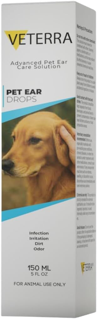 Dog Ear Drops | Ear Cleaner for Dogs & Cats | Treats Ear Infections, Soothes Itching, Reduces Wax Buildup & Odor | Effective Relief for Ear Allergies 150 ml (5 fl oz)