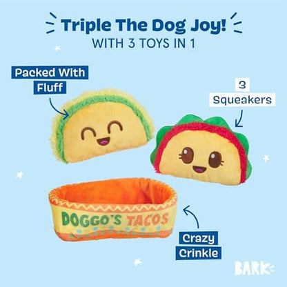 BarkBox Doggo's Tacos 3-in-1 Interactive Plush Dog Toy - Image 4