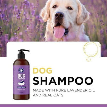 Cleansing Dog Shampoo for Smelly Dogs - Refreshing Colloidal Oatmeal Dog Shampoo for Dry Skin and Cleansing Dog Bath Soap - Moisturizing Lavender and Oatmeal Shampoo for Dogs and Great Smelling Pups - Image 5