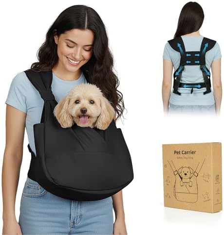 Dog Sling Carrier Front with Thicken Bottom Support for Small Dogs 5-12 lb by GoGoPaw