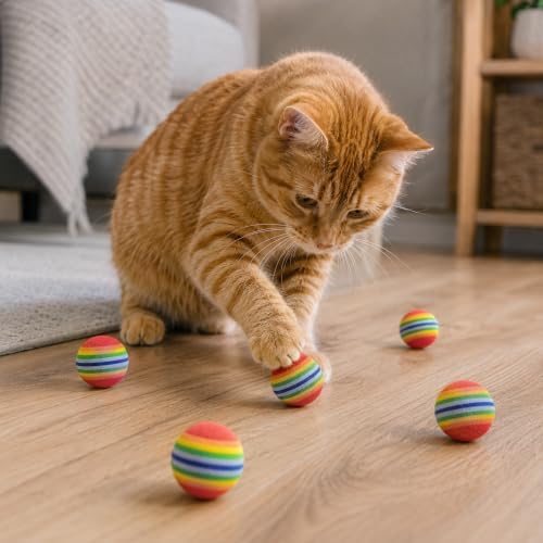 PET SHOW 100 Pack Cat Toy Balls Interactive for Indoor Cats Best Kitten Favorite Gift Soft Foam Ball Chase Quiet Playing Cats Stuff Supplies - Image 6