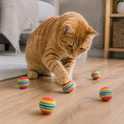 PET SHOW 100 Pack Cat Toy Balls Interactive for Indoor Cats Best Kitten Favorite Gift Soft Foam Ball Chase Quiet Playing Cats Stuff Supplies - Image 6
