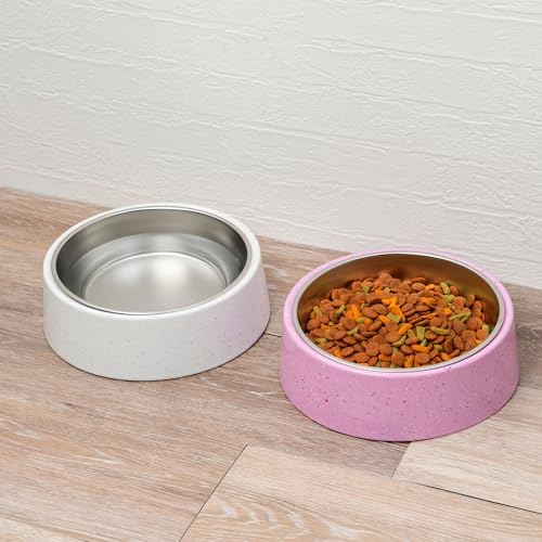 Bzyoo Pet Bowl for Small Dogs & Cats, Stylish Sprinkle Design, Elevated, (White w/Scoop, 4 Cups w/Scoop) - Image 3