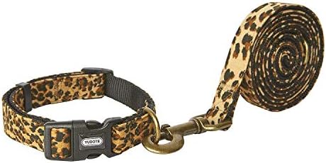 Dog Leash Leopard Pattern, 5 Feet Length, Durable Nylon with Ribbon for Medium and Large Dogs.(Medium, Leopard Leash)