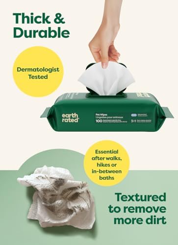 Earth Rated Dog Wipes for Paws & Butt, Deodorizing, White Tea & Basil 400ct - Image 3