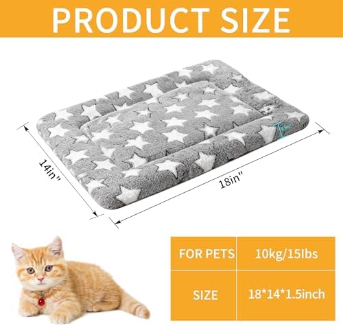 Dog Bed Mat, Reversible Crate Pads for Small/Medium/Large Dogs & Cats Sleeping, Portable & Soft, Dog Beds Crate Pad (Grey, XS(18"*14"*1.5")) - Image 3