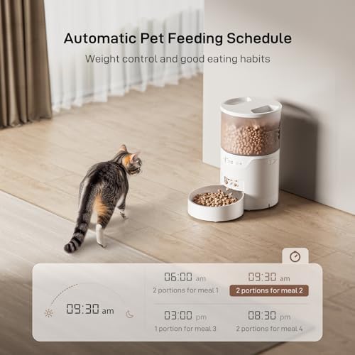 IMIPAW PET Automatic Cat Feeder: 3L Auto Food Dispenser with Timed Feeding| 6 Meal Programmable& 1-20 Portion Precise Control- Easy to Clean & Setup for Cat Indoor| Desiccant Bag Keep Food Fresh - Image 2