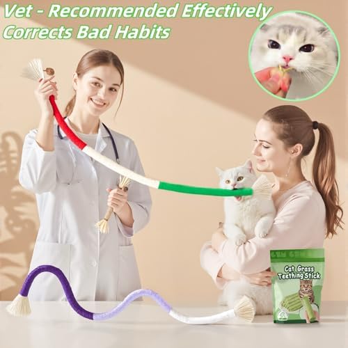 Cat Toy 12Pcs Variety Pack Cat Grass Treat & Catnip Rope Mix - Image 3