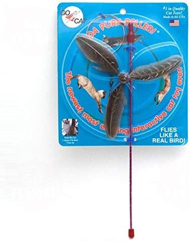 GoCat Da Purr-Peller Cat Toy, A Feather Propeller That Spins as it is Guided Through The Air, All Breed Sizes